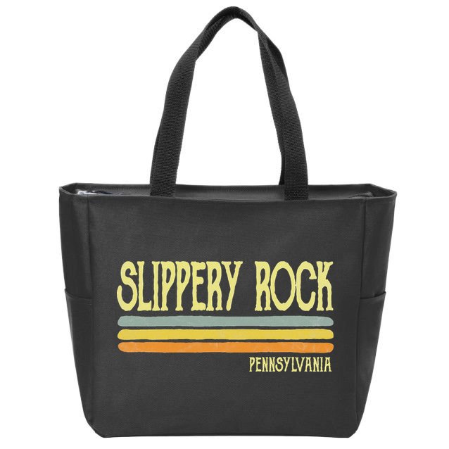 Vintage Slippery Rock Pennsylvania Pa Souvenir Zip Tote Bag