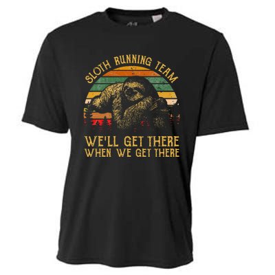 Vintage Sloth Running Team We'll Get There, Funny Sloth Cooling Performance Crew T-Shirt