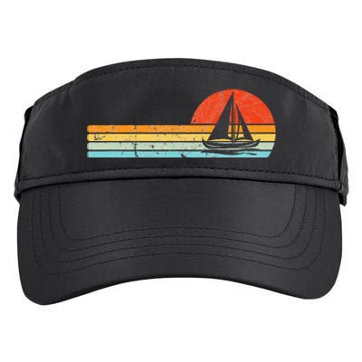 Vintage Sailboat Retro Sunset Boat Captain Sailing Gear Adult Drive Performance Visor