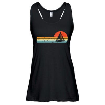 Vintage Sailboat Retro Sunset Boat Captain Sailing Gear Ladies Essential Flowy Tank