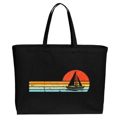 Vintage Sailboat Retro Sunset Boat Captain Sailing Gear Cotton Canvas Jumbo Tote