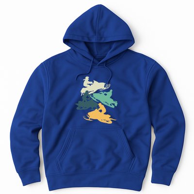 Vintage Snowmobile Rider Retro Snowmobiling Offroad Racing Gift Hoodie