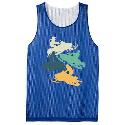 Vintage Snowmobile Rider Retro Snowmobiling Offroad Racing Gift Mesh Reversible Basketball Jersey Tank