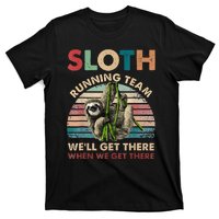 Vintage Sloth Running Team We'll Get There Funny Sloth T-Shirt