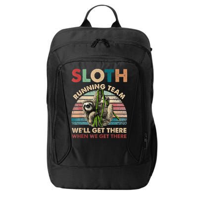 Vintage Sloth Running Team We'll Get There Funny Sloth City Backpack