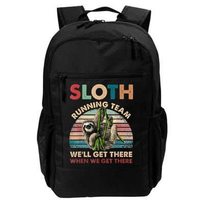 Vintage Sloth Running Team We'll Get There Funny Sloth Backpack