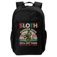 Vintage Sloth Running Team We'll Get There Funny Sloth Backpack