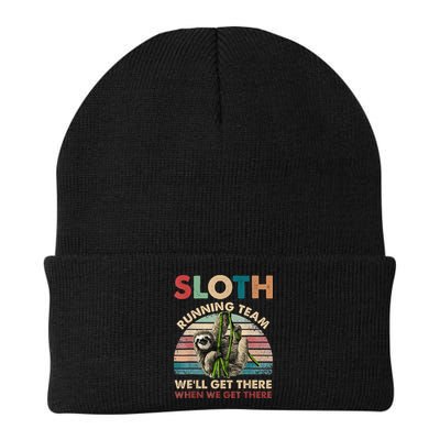 Vintage Sloth Running Team We'll Get There Funny Sloth Beanie
