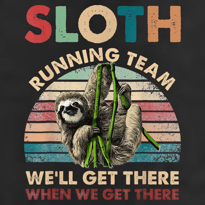 Vintage Sloth Running Team We'll Get There Funny Sloth Beanie