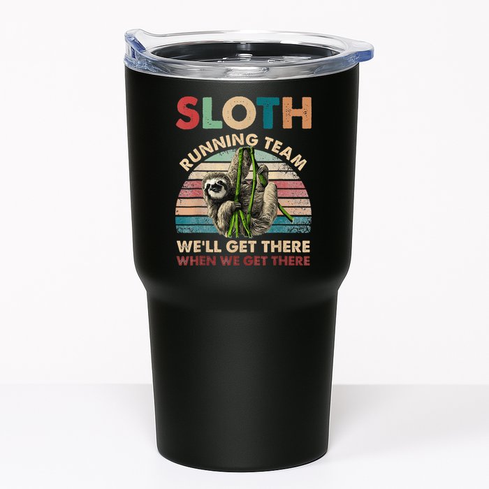 Vintage Sloth Running Team We'll Get There Funny Sloth Tumbler