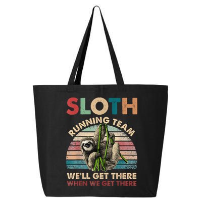 Vintage Sloth Running Team We'll Get There Funny Sloth 25L Jumbo Tote