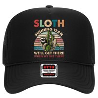 Vintage Sloth Running Team We'll Get There Funny Sloth Trucker Hat