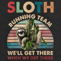 Vintage Sloth Running Team We'll Get There Funny Sloth Trucker Hat
