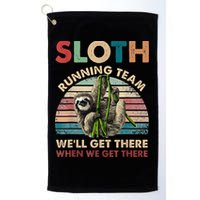 Vintage Sloth Running Team We'll Get There Funny Sloth Golf Towel