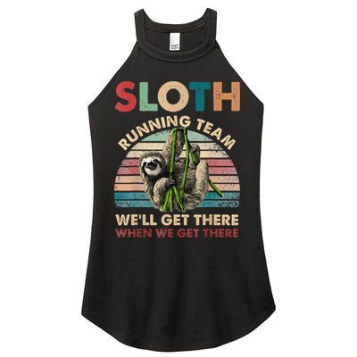 Vintage Sloth Running Team We'll Get There Funny Sloth Women's Perfect Tri Rocker Tank