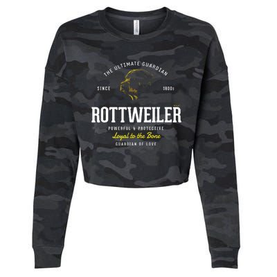 Vintage Styled Retro Rottweiler Cropped Pullover Crew