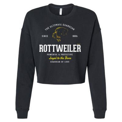 Vintage Styled Retro Rottweiler Cropped Pullover Crew