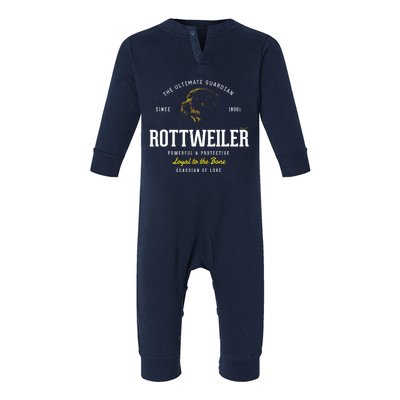 Vintage Styled Retro Rottweiler Infant Fleece One Piece