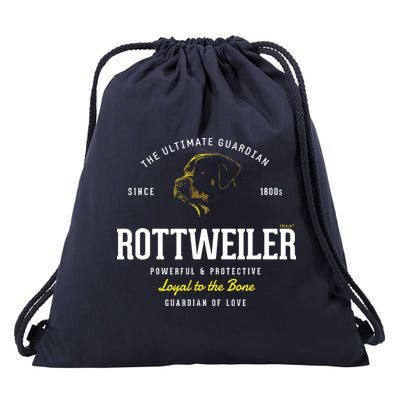 Vintage Styled Retro Rottweiler Drawstring Bag