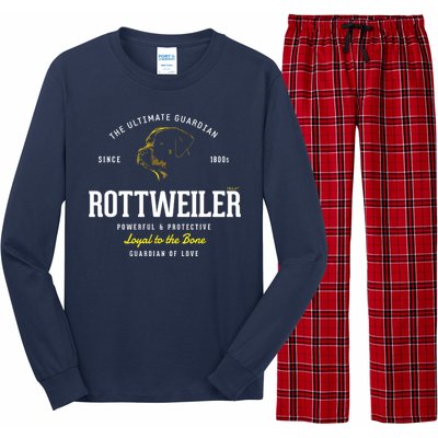 Vintage Styled Retro Rottweiler Long Sleeve Pajama Set