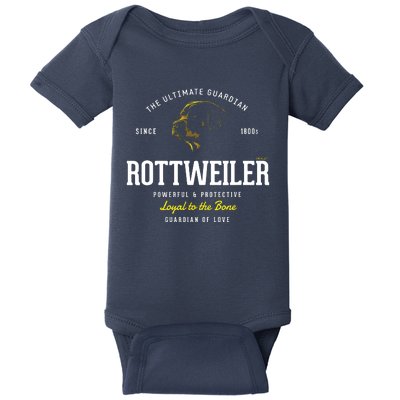 Vintage Styled Retro Rottweiler Baby Bodysuit