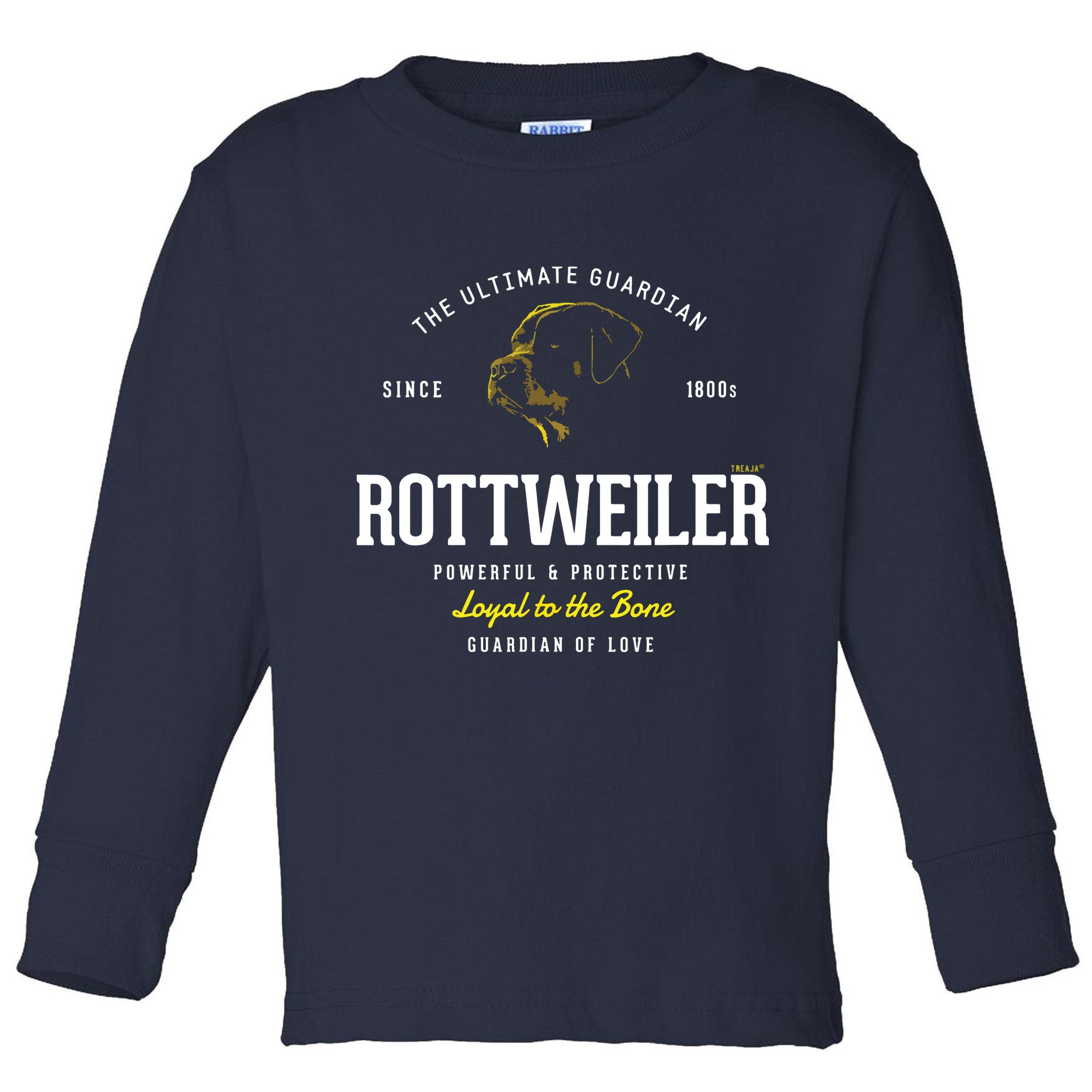 Vintage Styled Retro Rottweiler Toddler Long Sleeve Shirt