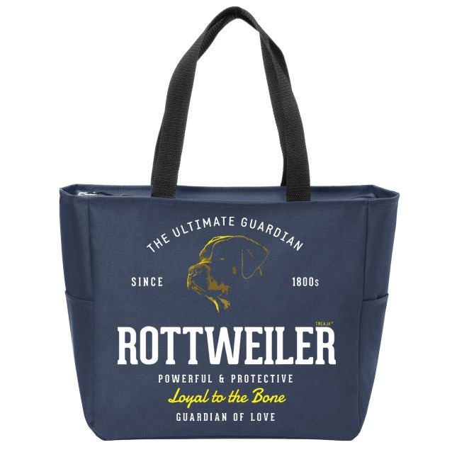Vintage Styled Retro Rottweiler Zip Tote Bag