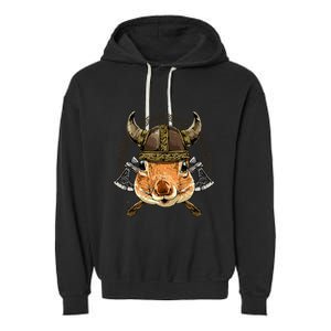 Viking Squirrel Renaissance Norse Pagan Valhalla Animal Garment-Dyed Fleece Hoodie