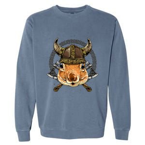 Viking Squirrel Renaissance Norse Pagan Valhalla Animal Garment-Dyed Sweatshirt