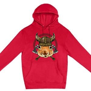 Viking Squirrel Renaissance Norse Pagan Valhalla Animal Premium Pullover Hoodie