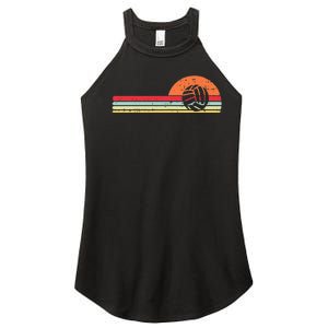 Volleyball Sunset Retro Chest Coach Player Men Women Women's Perfect Tri Rocker Tank