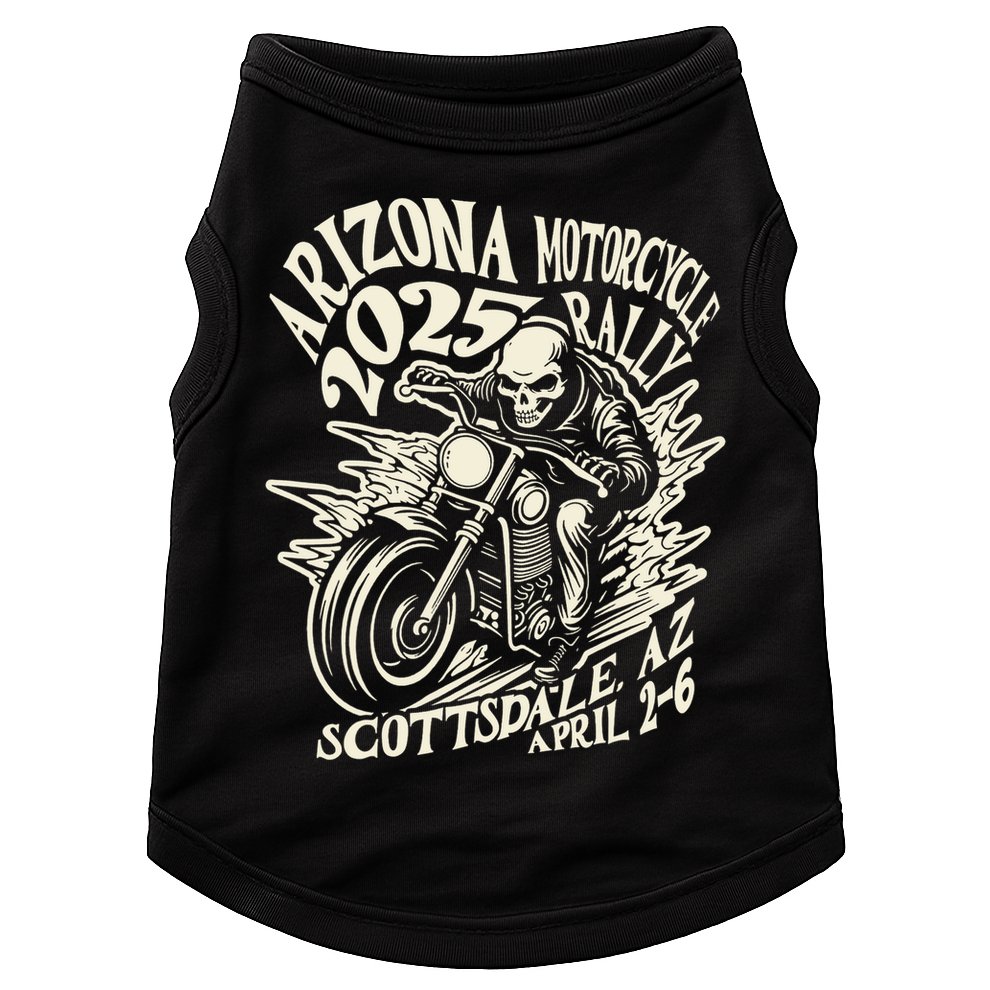 VIntage Skull Rider Arizona Motorcycle Rally 2025 Biker  Doggie Tank