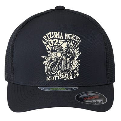 VIntage Skull Rider Arizona Motorcycle Rally 2025 Biker  Flexfit Unipanel Trucker Cap