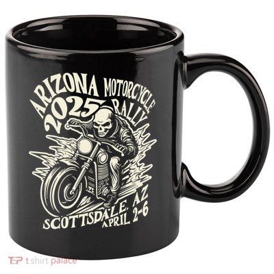 VIntage Skull Rider Arizona Motorcycle Rally 2025 Biker  11oz C Handle Ceramic Mug
