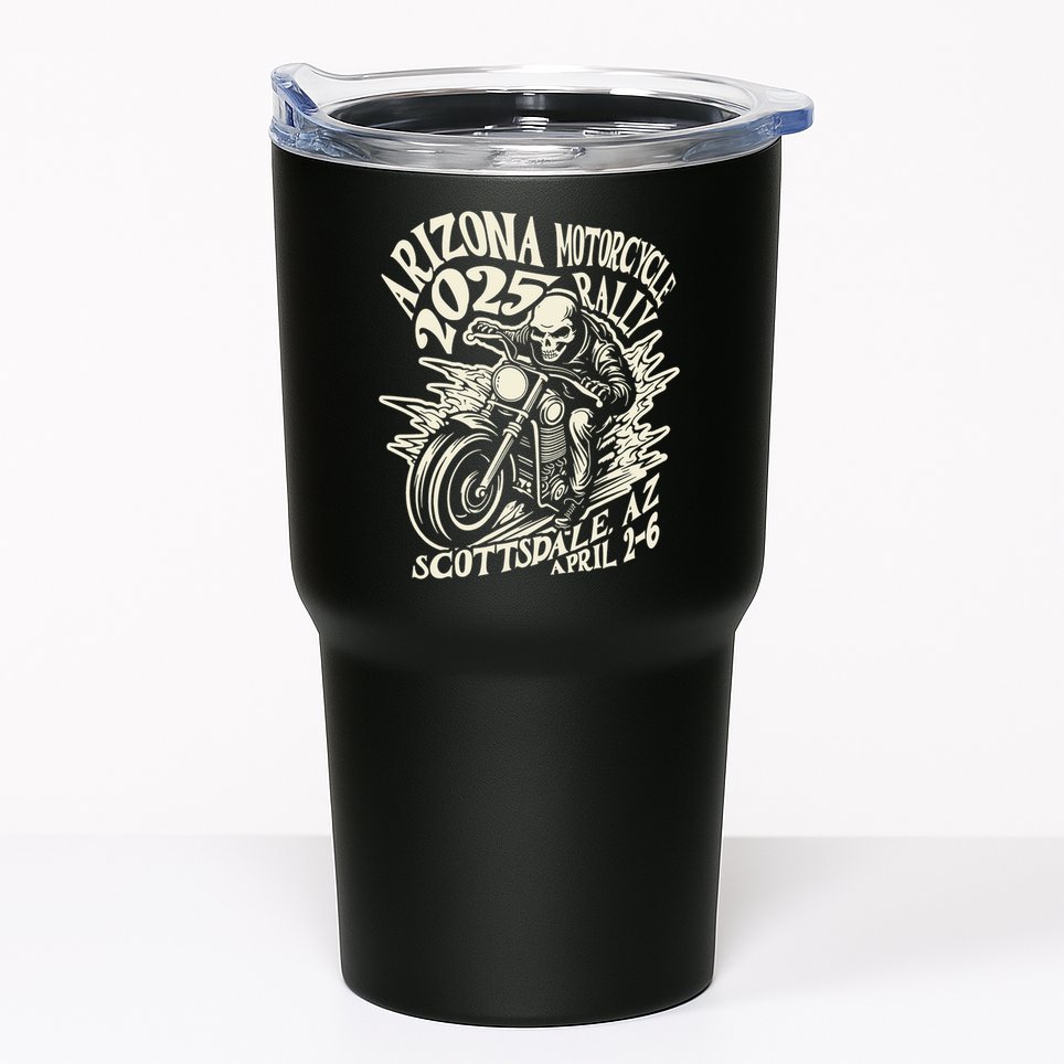VIntage Skull Rider Arizona Motorcycle Rally 2025 Biker  Tumbler