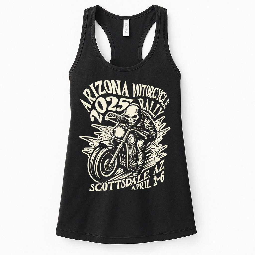 VIntage Skull Rider Arizona Motorcycle Rally 2025 Biker  Womens Tank Top