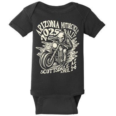 VIntage Skull Rider Arizona Motorcycle Rally 2025 Biker  Baby Bodysuit