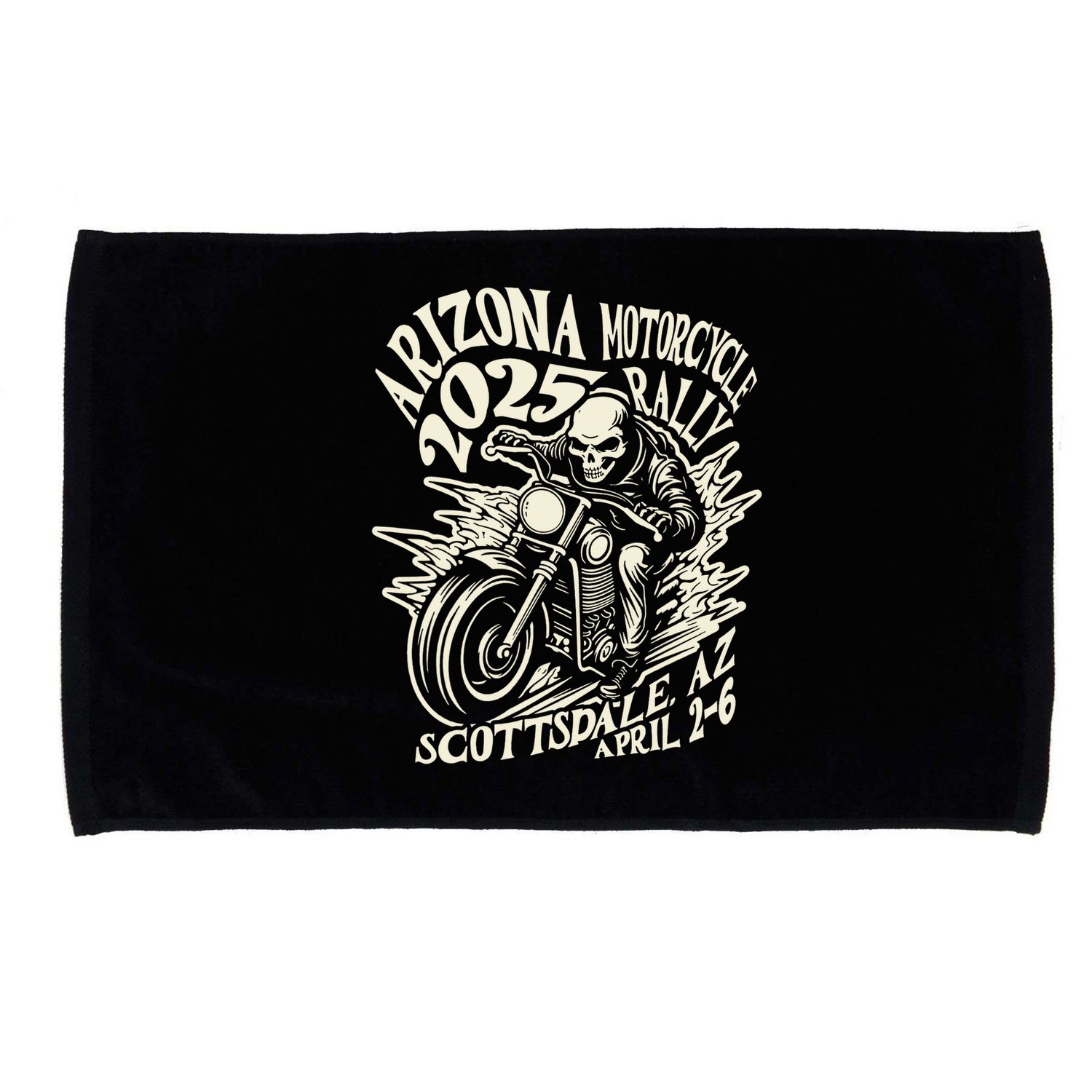 VIntage Skull Rider Arizona Motorcycle Rally 2025 Biker  Microfiber Hand Towel