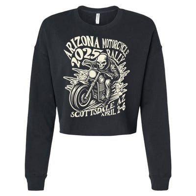 VIntage Skull Rider Arizona Motorcycle Rally 2025 Biker  Cropped Pullover Crew