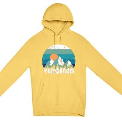 Virginia State Retro Vintage Premium Pullover Hoodie