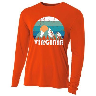 Virginia State Retro Vintage Cooling Performance Long Sleeve Crew