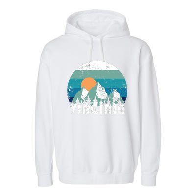 Virginia State Retro Vintage Garment-Dyed Fleece Hoodie