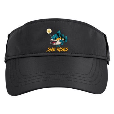 Vintage She Rises Cute Anglerfish Black Seadevils Funny Meme .Png Adult Drive Performance Visor