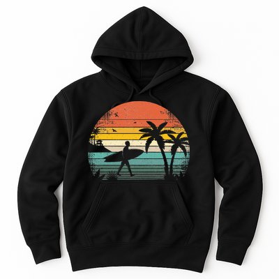 Vintage Surfing Retro Surf Style Palm Tree For Surfers Hoodie