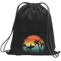 Vintage Surfing Retro Surf Style Palm Tree For Surfers Sweatshirt Cinch Pack Bag