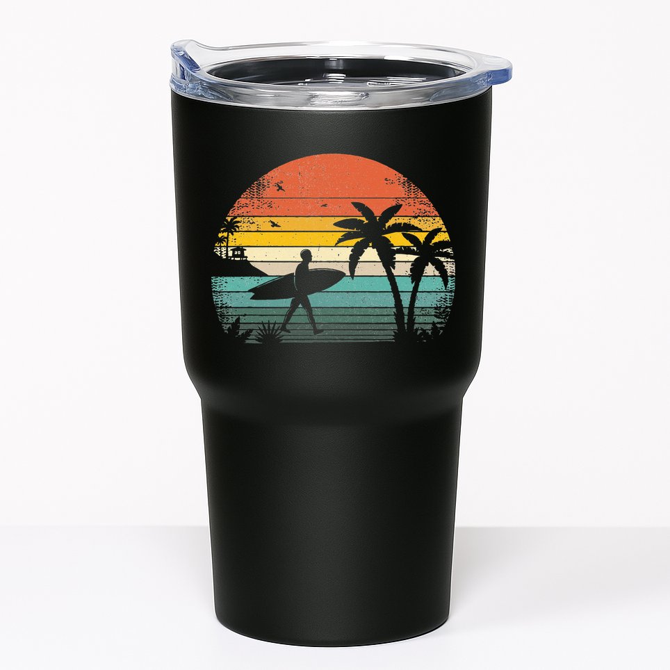 Vintage Surfing Retro Surf Style Palm Tree For Surfers Tumbler