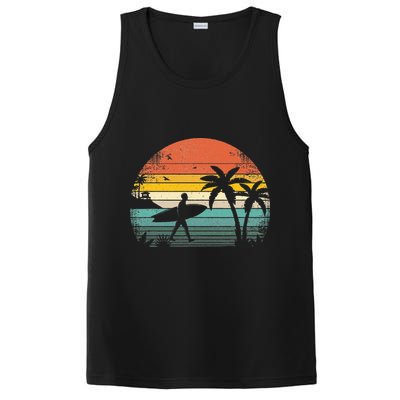 Vintage Surfing Retro Surf Style Palm Tree For Surfers PosiCharge Competitor Tank