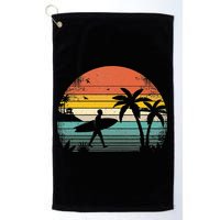 Vintage Surfing Retro Surf Style Palm Tree For Surfers Golf Towel