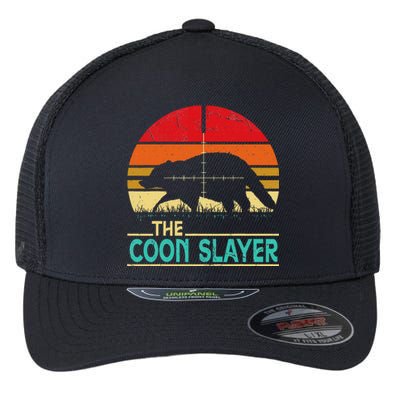 Vintage Sunset Retro Style Coon Hunting Coon Slayer Gift  Flexfit Unipanel Trucker Cap