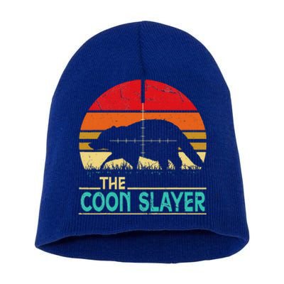 Vintage Sunset Retro Style Coon Hunting Coon Slayer Gift  Short Acrylic Beanie